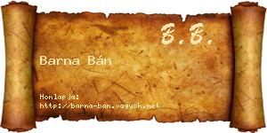 Barna Bán névjegykártya