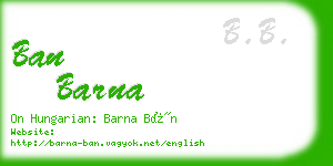 ban barna business card